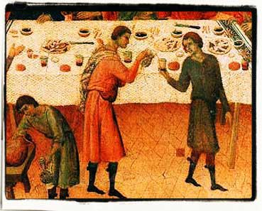 Sulle tavole del XIV° secolo, ritornano i biccheri in vetro