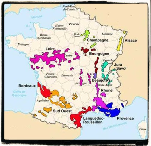 Aree geografiche di produzione dei vini francesi