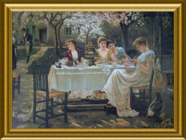 litografia: la visita dello scapolo 1880 - Koch